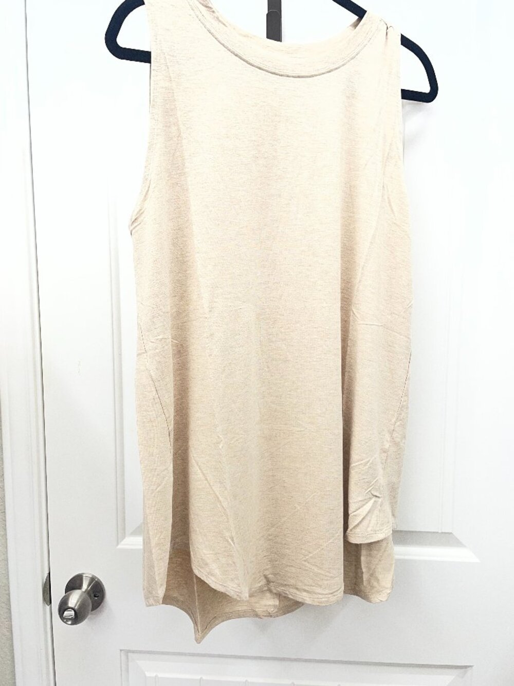 Women's Plus Tank Top Zenana Hi Low Rayon Light Cream Ash Mocha !X